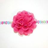 Lacey- Hot Pink Flower on Easter Egg Elastic