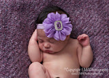Penelope- Purple Flower with purple stone