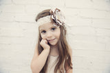 Samantha- Ivory and Brown feather headband
