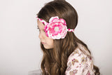 Samantha- Pink, Hot Pink and White Flower on braided headband