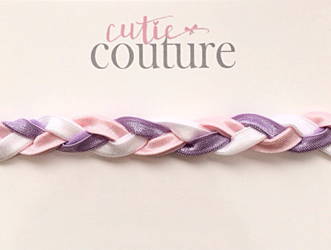 Brandi- Pink, Lavender and White braided headband