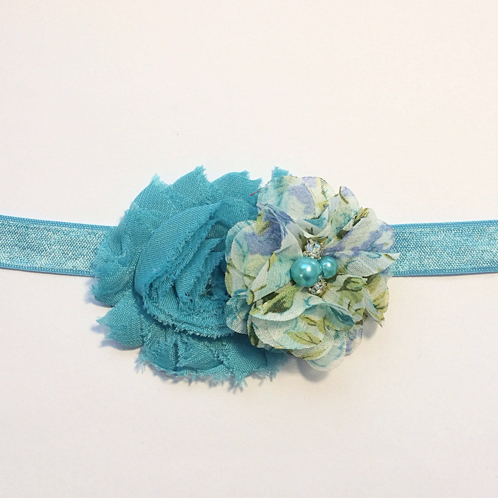 Camilla- Aqua Floral headband