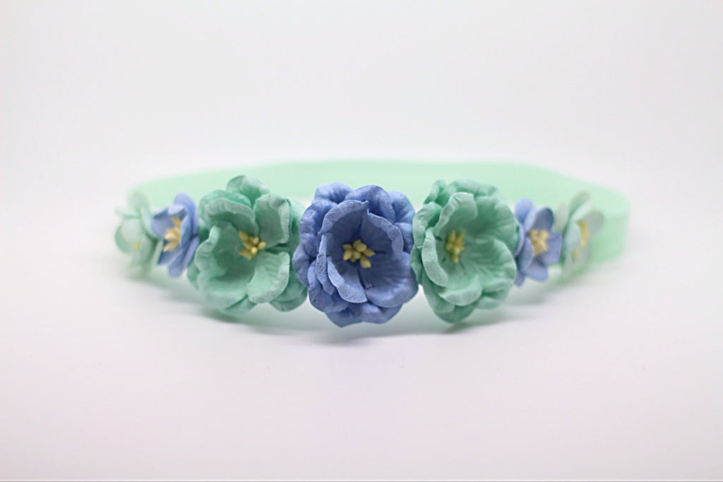 Aubrey- Blue and Mint Floral Crown