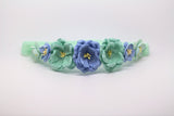 Aubrey- Blue and Mint Floral Crown