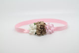 Grace- Brown, pink and Ivory headband
