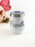 Personalized name wine tumblers