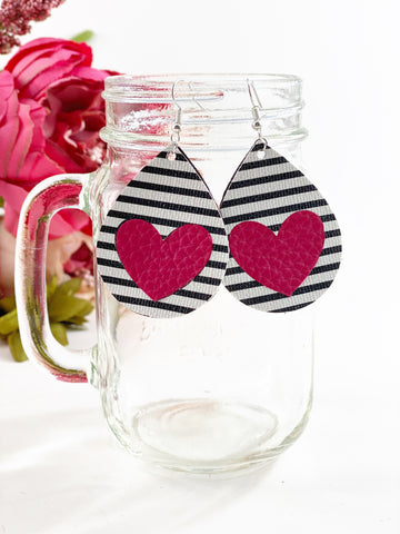Stripe heart Earrings and Bow collection set!