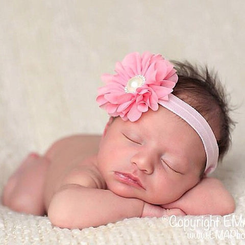 Luciana- Pink Flower accented with pearl