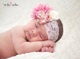 Isabella- Dusty Pink, Ivory, and Pink floral Headband