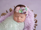 Francesca - pink, lavender and mint flower Headband